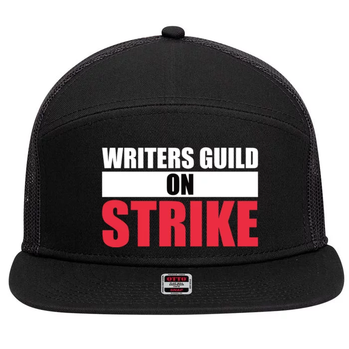 Writers Guild On Strike WGA Strike Anti AI 7 Panel Mesh Trucker Snapback Hat