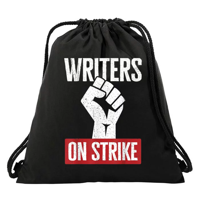 WGA Writers Guild Of America On Strike Drawstring Bag