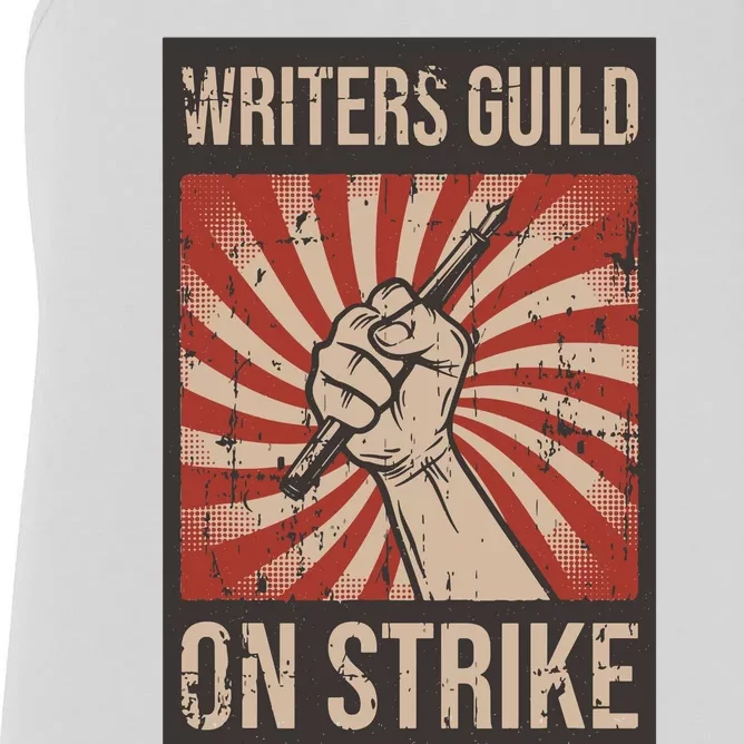 Writers Guild Of America On Strike Anti Ai Chatbots WGA Women's Racerback Tank