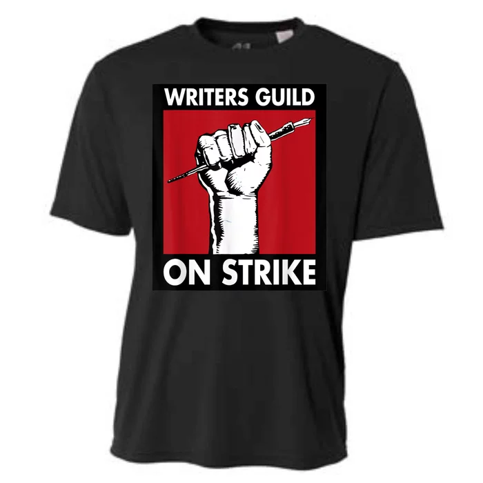 WGA Writers Guild Of America On Strike Cooling Performance Crew T-Shirt