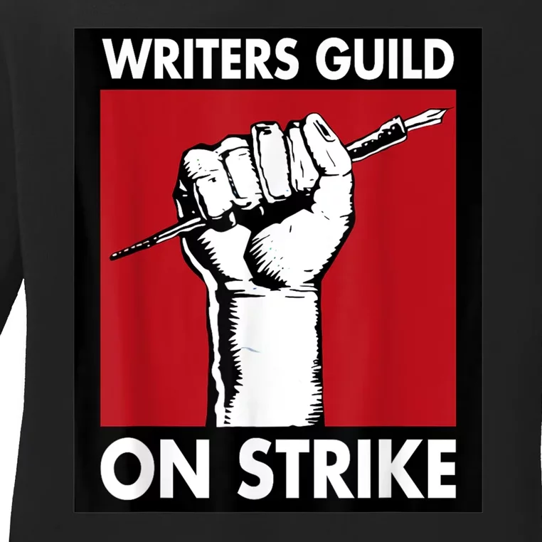 WGA Writers Guild Of America On Strike Ladies Long Sleeve Shirt