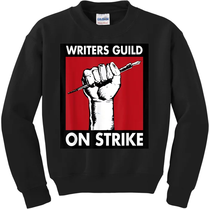 WGA Writers Guild Of America On Strike Kids Sweatshirt