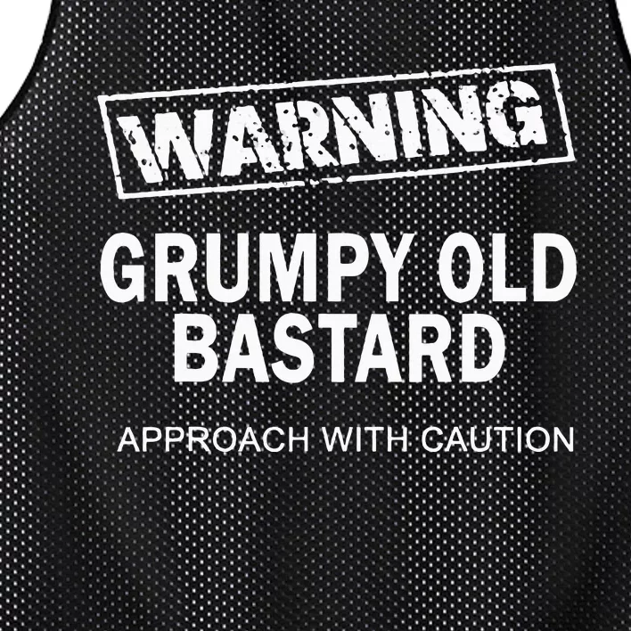 Warning Grumpy Old Bastard Mesh Reversible Basketball Jersey Tank