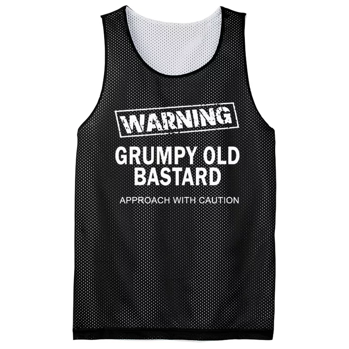 Warning Grumpy Old Bastard Mesh Reversible Basketball Jersey Tank