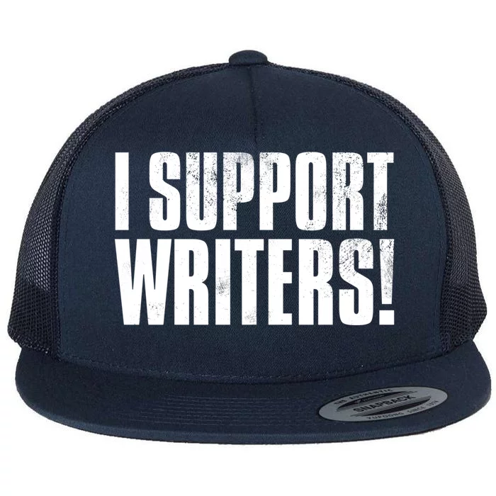 WGA Writers Guild Of America On Strike Flat Bill Trucker Hat