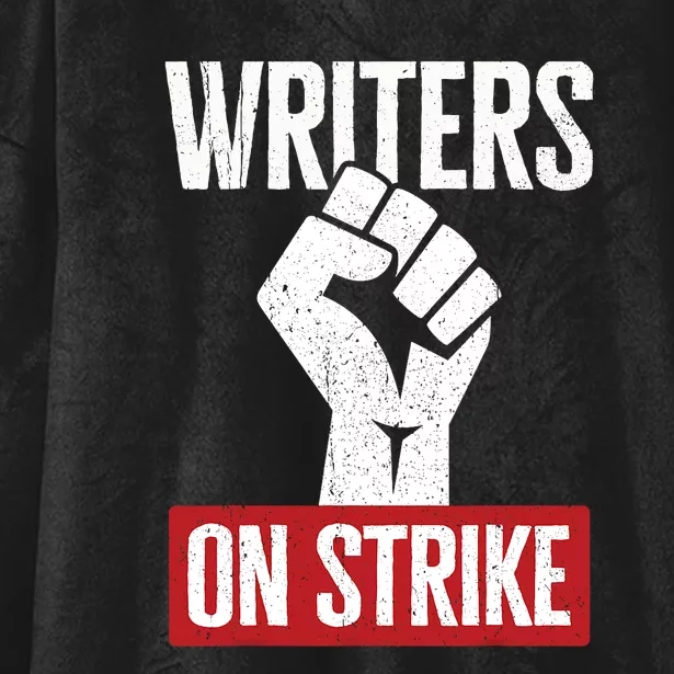 Writers Guild Of America On Strike Anti AI Chatbots WGA Hooded Wearable Blanket