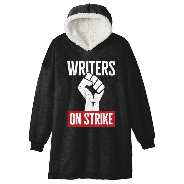 Writers Guild Of America On Strike Anti AI Chatbots WGA Hooded Wearable Blanket