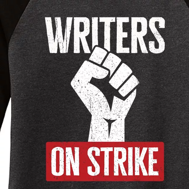 Writers Guild Of America On Strike Anti AI Chatbots WGA Women's Tri-Blend 3/4-Sleeve Raglan Shirt