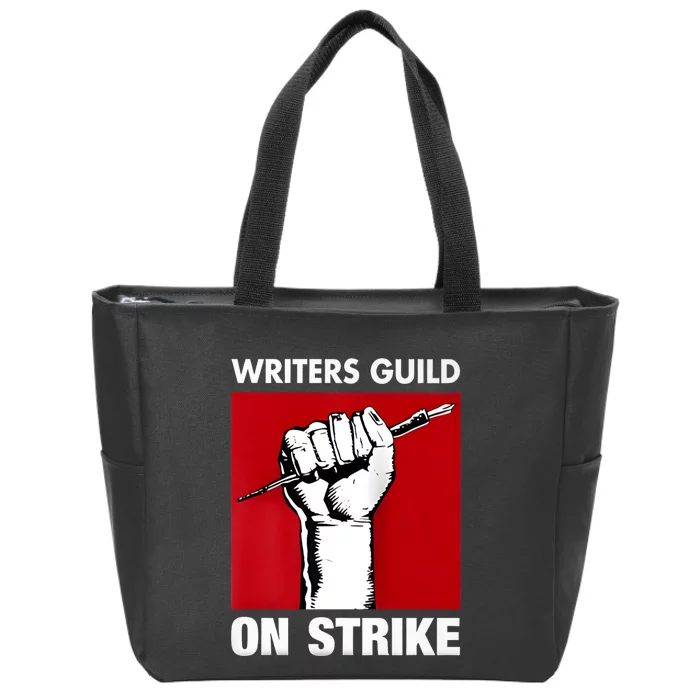 Writers Guild Of America On Strike Anti AI Chatbots WGA Zip Tote Bag