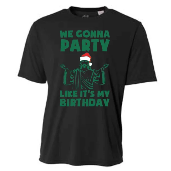 We Gonna Party Like Its My Birthday Jesus Cooling Performance Crew T-Shirt