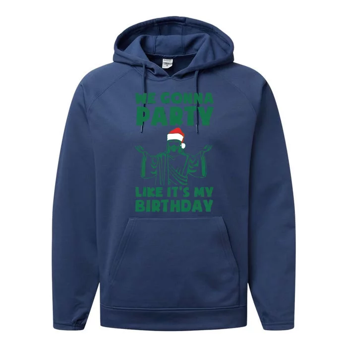 We Gonna Party Like Its My Birthday Jesus Performance Fleece Hoodie