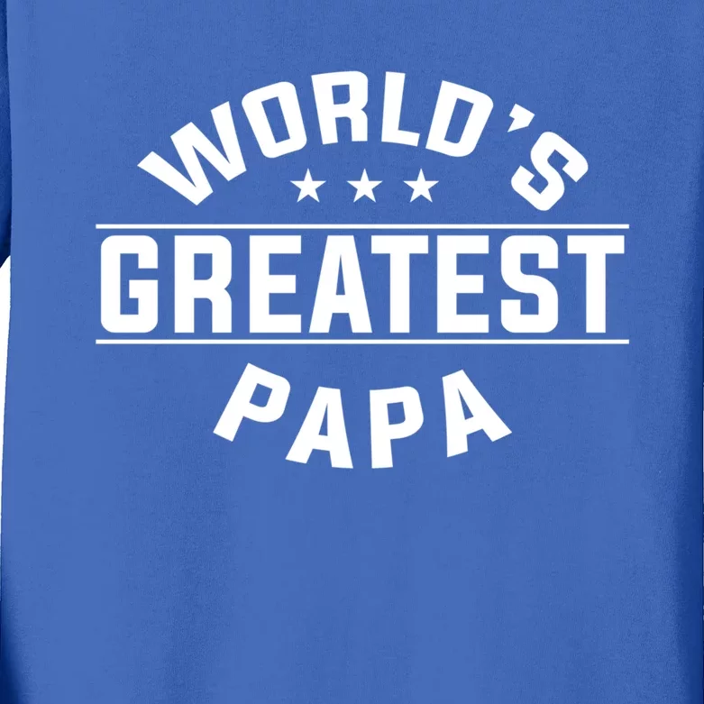 World's Greatest Papa Father's Day Gift Kids Long Sleeve Shirt