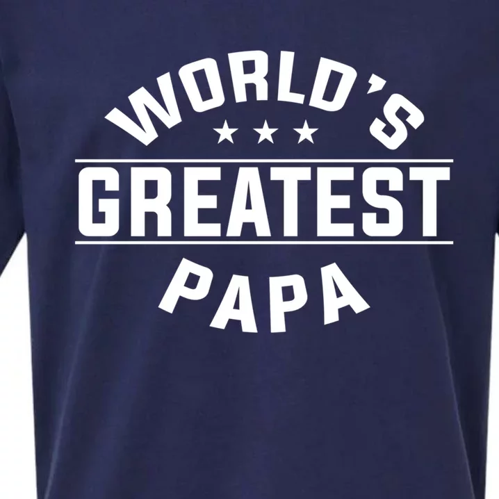 World's Greatest Papa Father's Day Gift Sueded Cloud Jersey T-Shirt