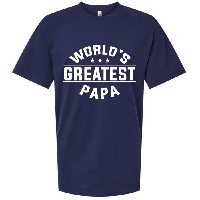 World's Greatest Papa Father's Day Gift Sueded Cloud Jersey T-Shirt