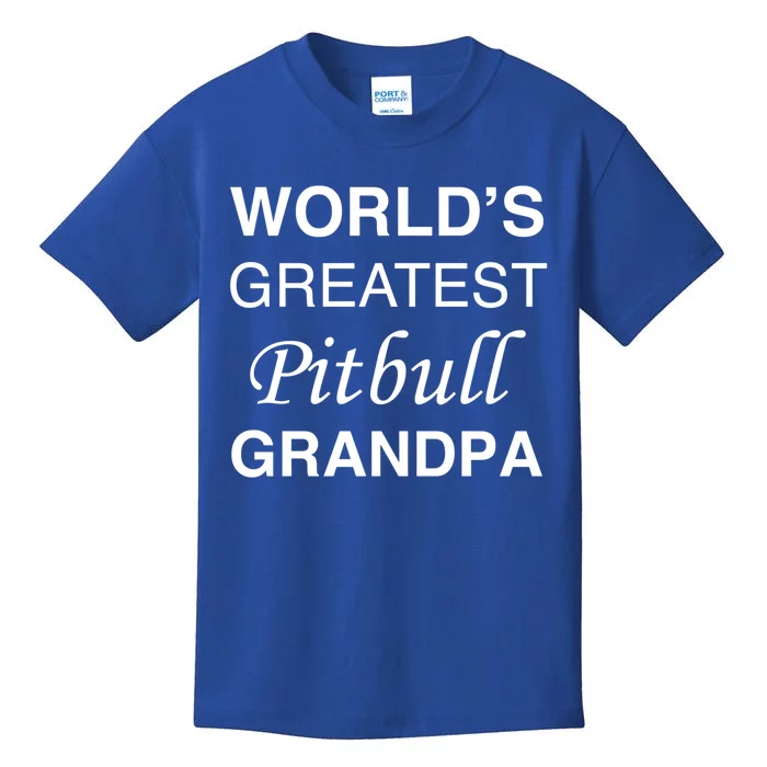 Worlds Greatest Pitbull Grandpa Dog Dad Gift Kids T-Shirt