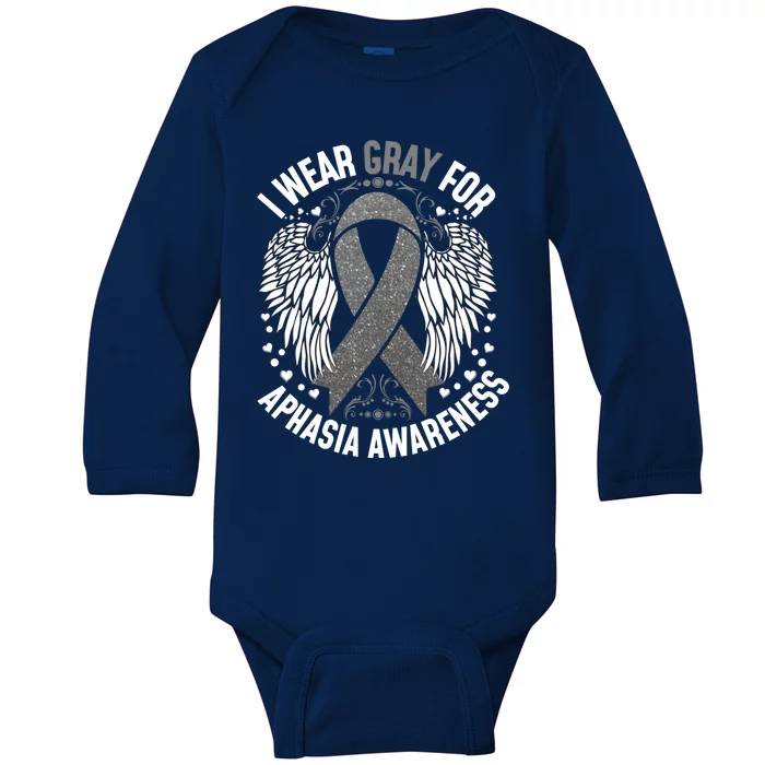 Wear Gray Phasia Awareness Month Gift Baby Long Sleeve Bodysuit