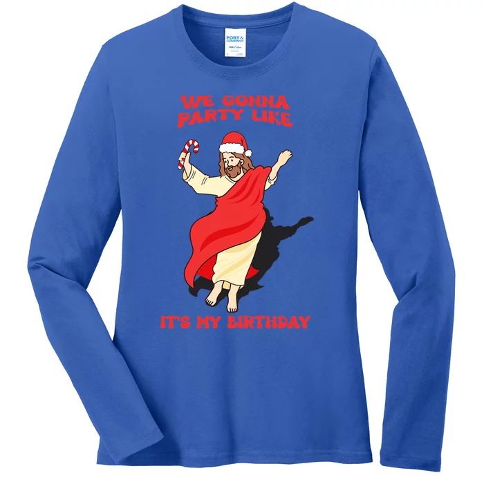 We Gonna Party Like ItS My Birthday Jesus Sweater Christmas Gift Ladies Long Sleeve Shirt