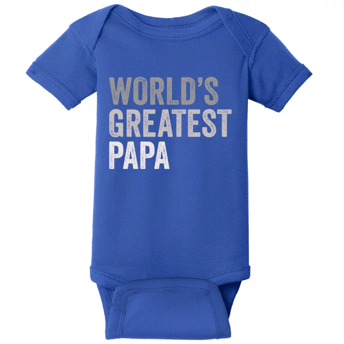 Worlds Greatest Papa Funny Best Dad Father Family Funny Gift Baby Bodysuit