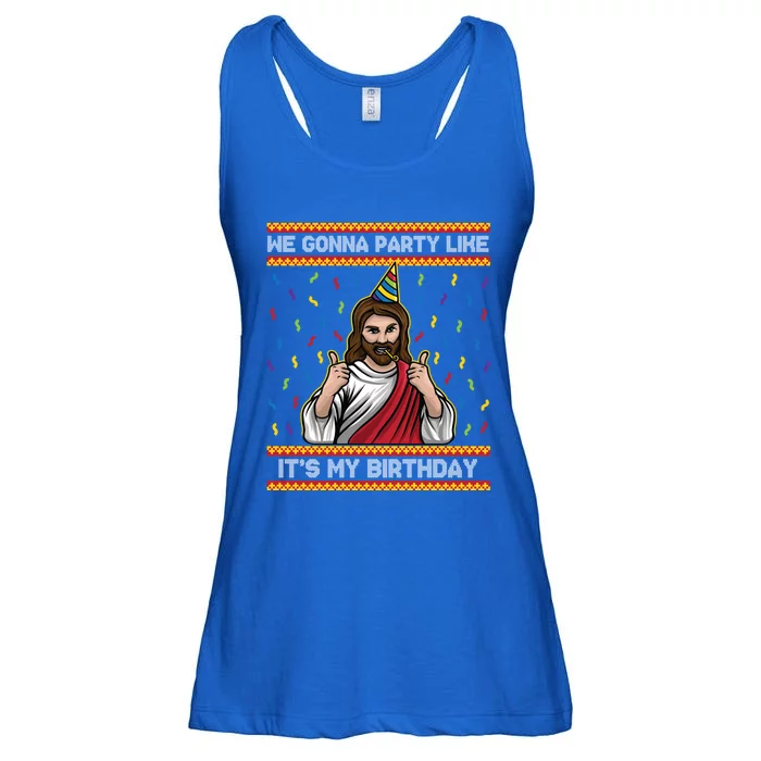 We Gonna Party Like ItS My Birthday Funny Christmas Jesus Gift Ladies Essential Flowy Tank