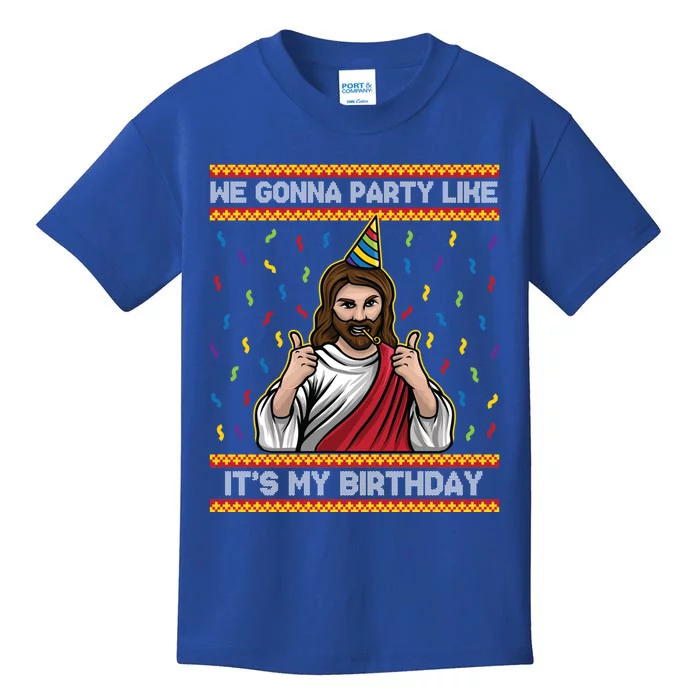 We Gonna Party Like ItS My Birthday Funny Christmas Jesus Gift Kids T-Shirt