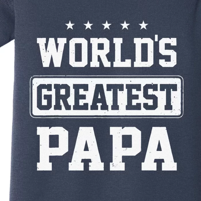 Worlds Greatest Papa Fathers Day Grandpa Baby Bodysuit