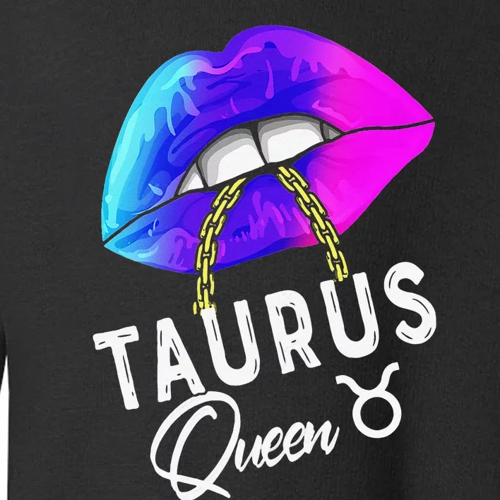 Wo Graduated Purple Blue Taurus Queen May April Zodiac Toddler Sweatshirt