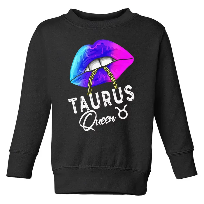 Wo Graduated Purple Blue Taurus Queen May April Zodiac Toddler Sweatshirt