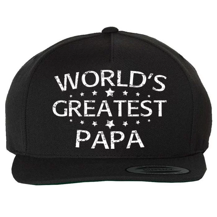 Worlds Greatest Papa Wool Snapback Cap