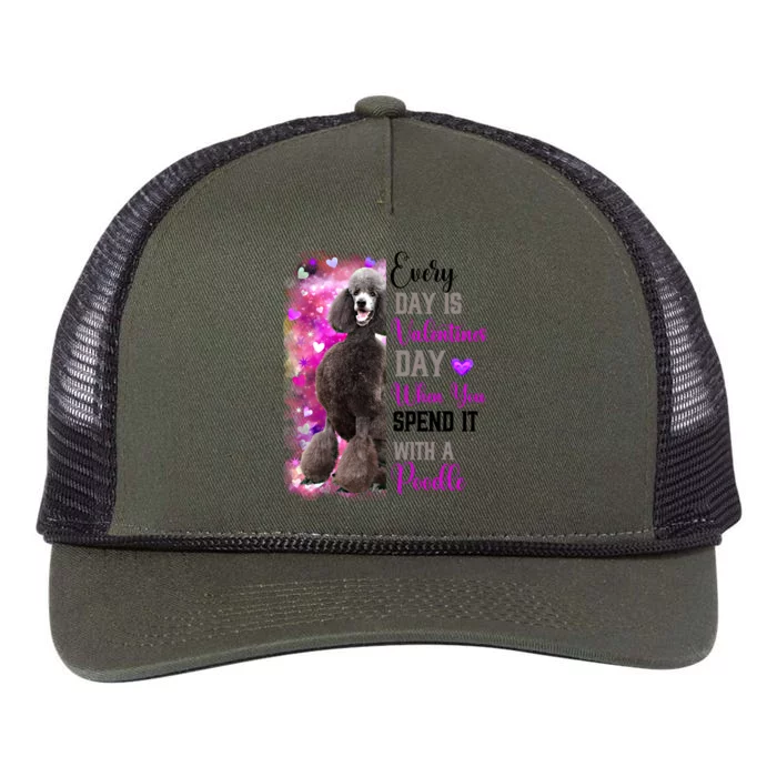 Wo Giant Poodle Dog Valentines Day Mom Dogs Cool Gift Retro Rope Trucker Hat Cap