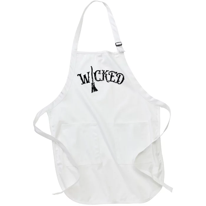 Wicked Graphic Quote Halloween Witchcraft Wiccan Full-Length Apron With Pocket