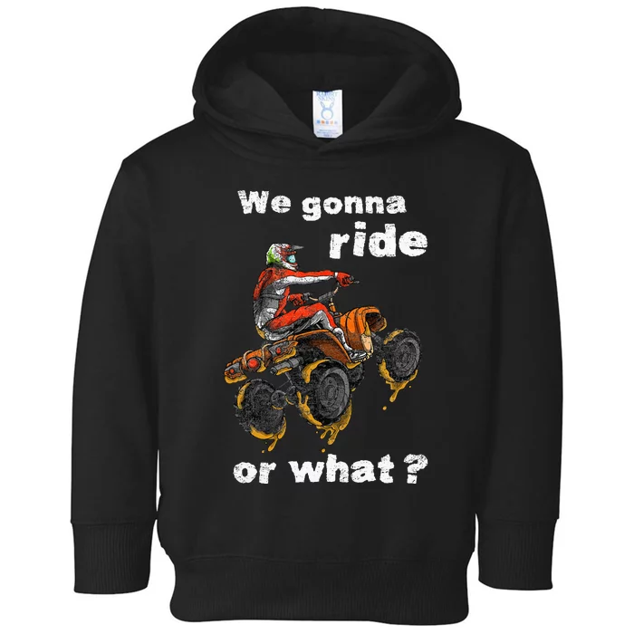 We Gonna Ride Or What Fun Gift ATV Four Wheeler Quad Bike Toddler Hoodie