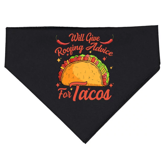 Will Give Roofing Advice For Tacos Roofer Carpenter Gift USA-Made Doggie Bandana