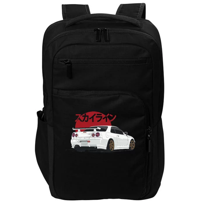 White Gt R 34 JDM Skyline Impact Tech Backpack