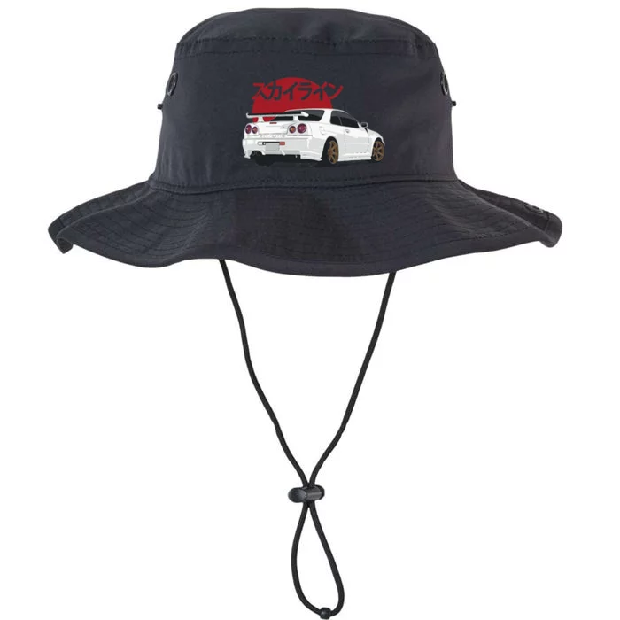 White Gt R 34 JDM Skyline Legacy Cool Fit Booney Bucket Hat