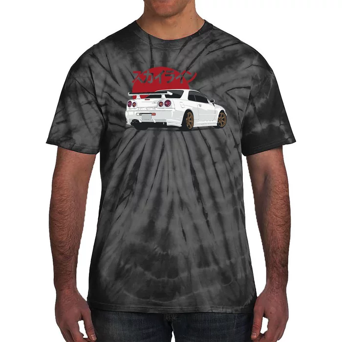 White Gt R 34 JDM Skyline Tie-Dye T-Shirt