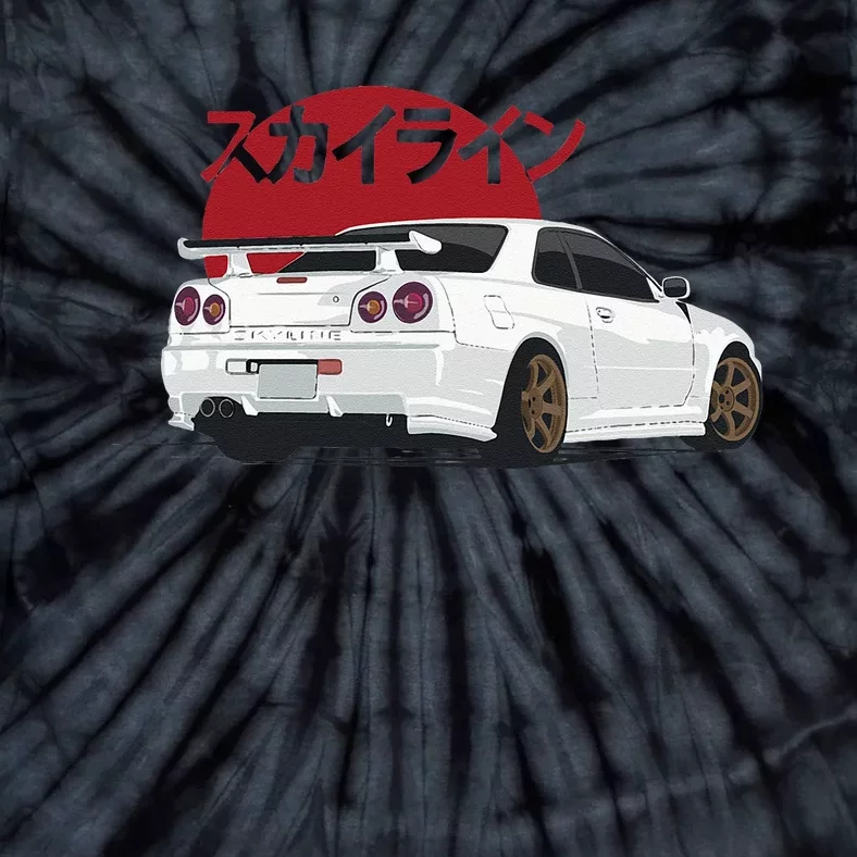 White Gt R 34 JDM Skyline Tie-Dye T-Shirt