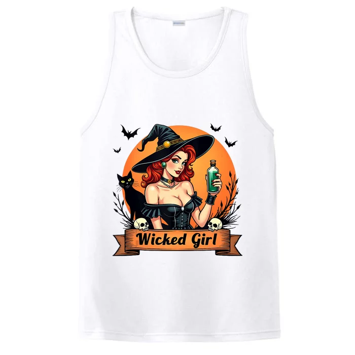 Wicked Girl Retro Pin Up Witch Halloween Performance Tank