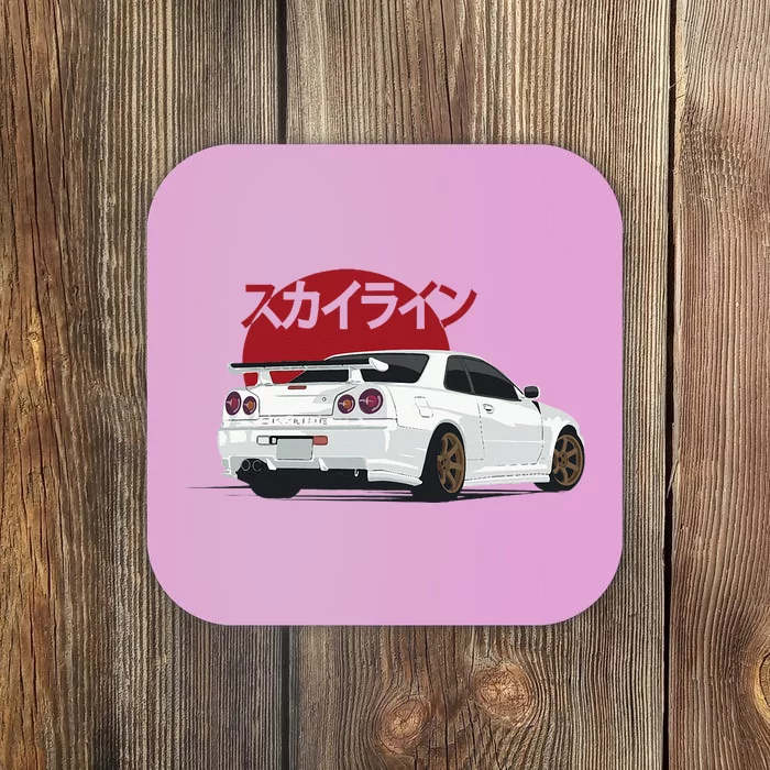 White Gt R 34 Jdm Skyline Coaster