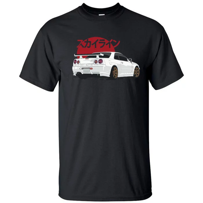 White Gt R 34 JDM Skyline Tall T-Shirt