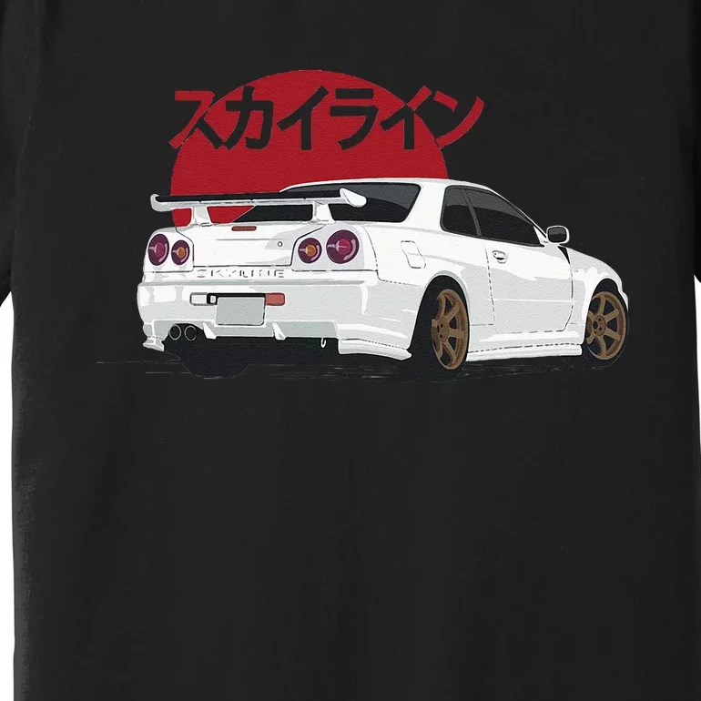 White Gt R 34 JDM Skyline Premium T-Shirt