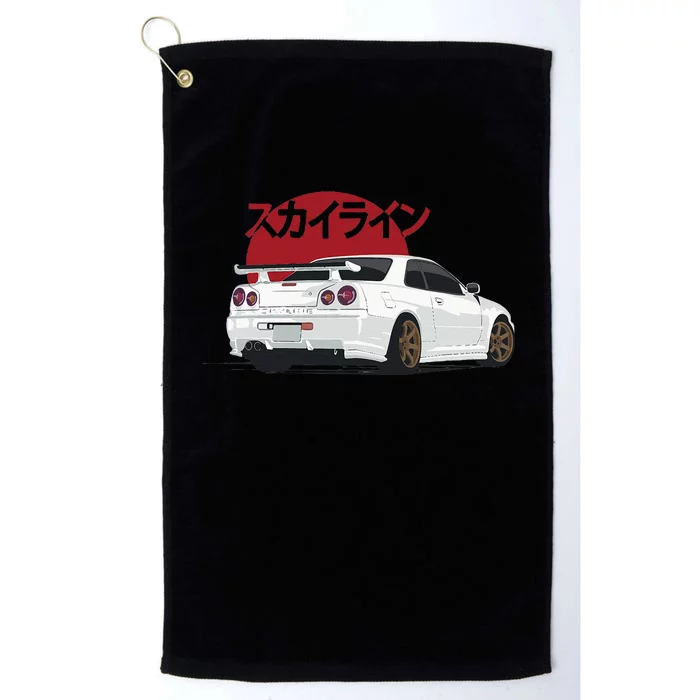 White Gt R 34 JDM Skyline Platinum Collection Golf Towel