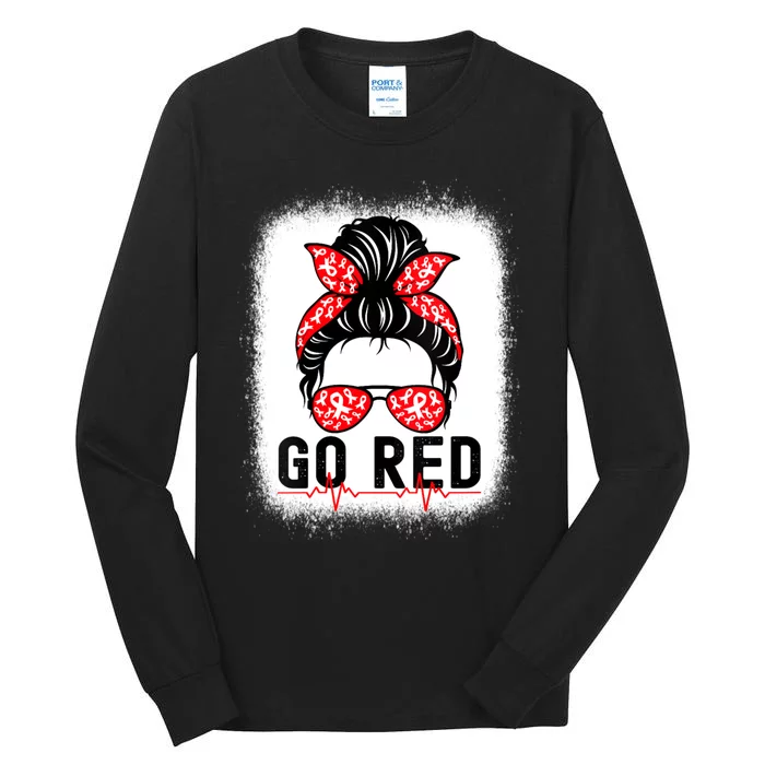 Womens Go Red American Heart Health Month Awareness In February Tall Long Sleeve T-Shirt