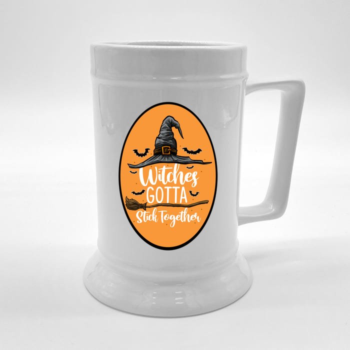 Witches Gotta Stick Together Gift Front & Back Beer Stein