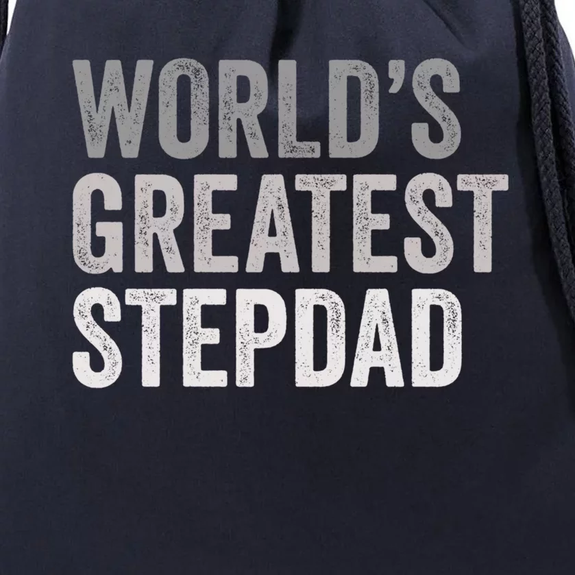 Worlds Greatest Stepdad Funny Dad Stepfather Gift Drawstring Bag