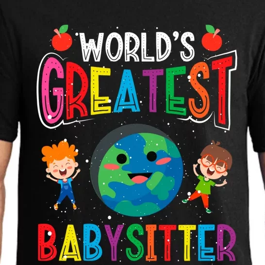 Worlds Greatest Sitter Backprint Sitter Gift Pajama Set