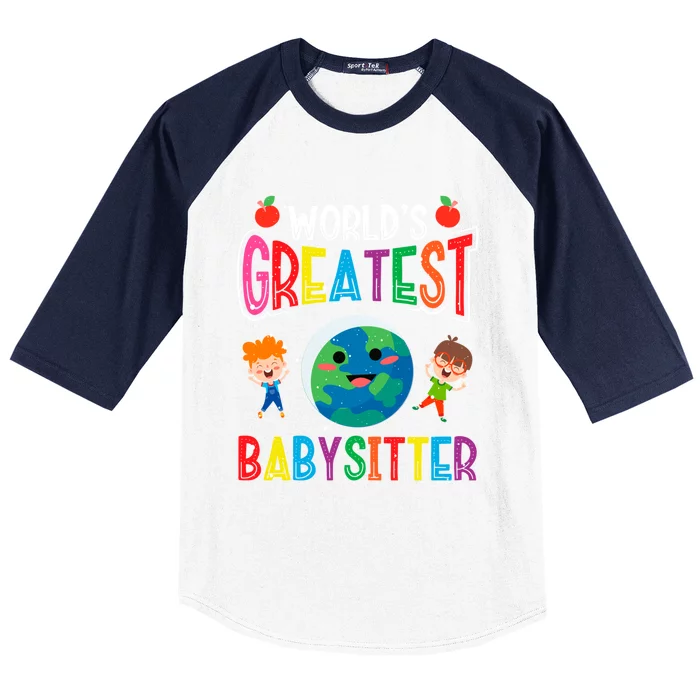 Worlds Greatest Sitter Backprint Sitter Gift Baseball Sleeve Shirt