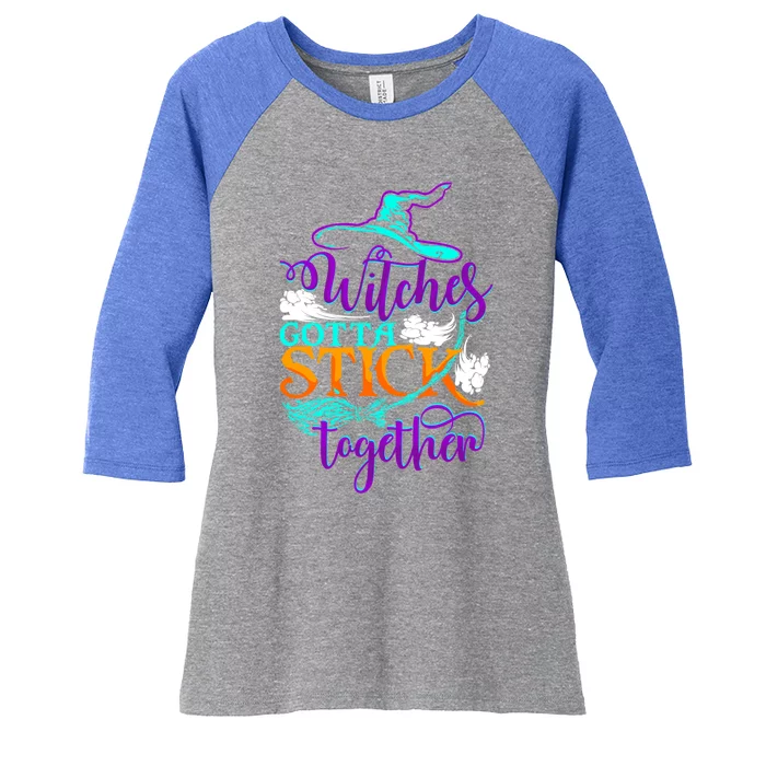 Witches Gotta Stick Together Witch Witchcraft Halloween Gift Women's Tri-Blend 3/4-Sleeve Raglan Shirt