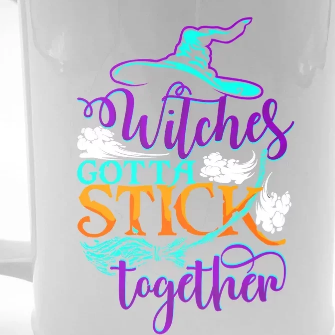 Witches Gotta Stick Together Witch Witchcraft Halloween Gift Front & Back Beer Stein