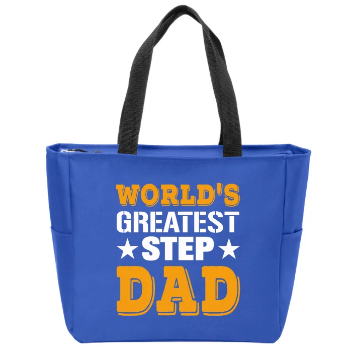 World's Greatest Stepgiftdad Funny Stepfather Gift Zip Tote Bag