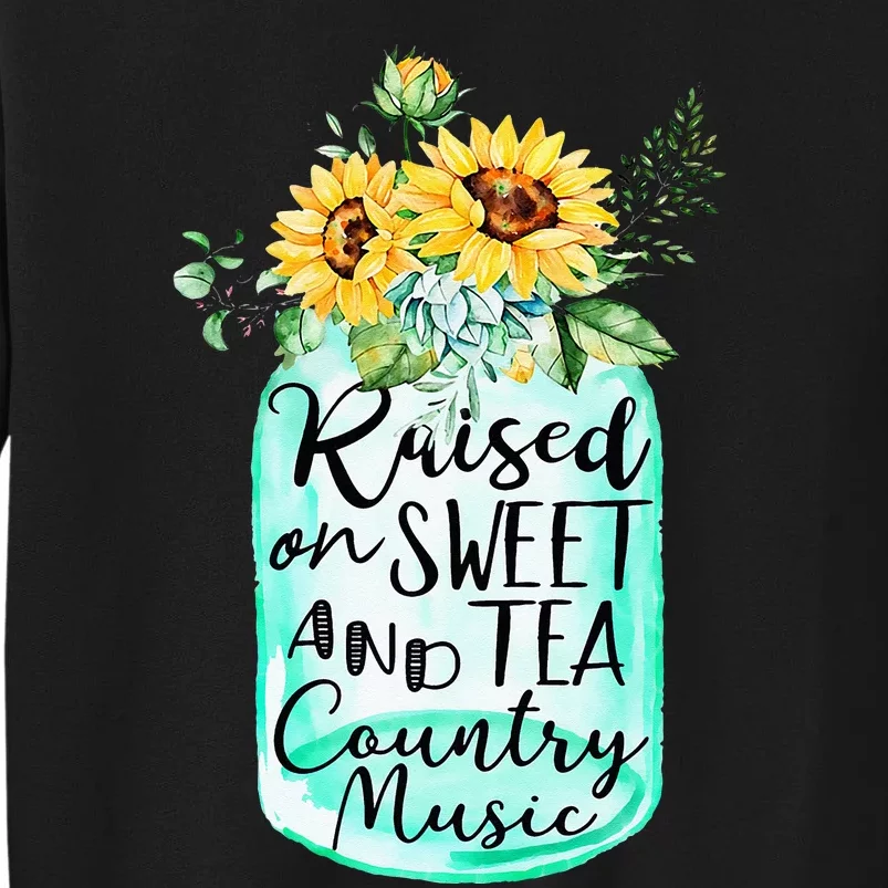 Western Girl Sunflower Raised On Sweet Tea And Country Music Sweatshirt